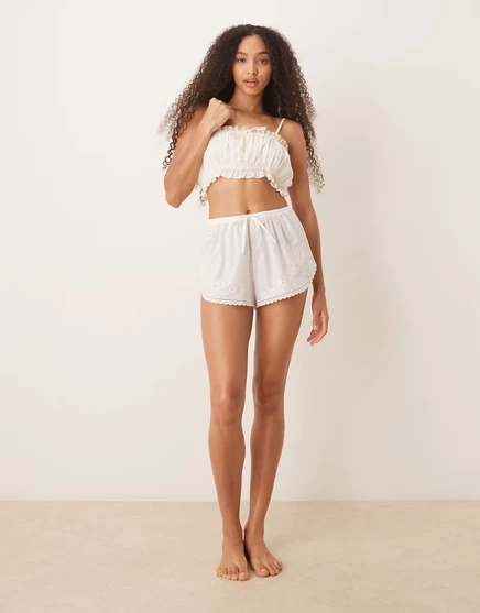 Женские пижамные шорты Abercrombie & Fitch, белые