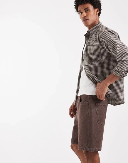 Мужские джинсовые шорты asos design, коричневые