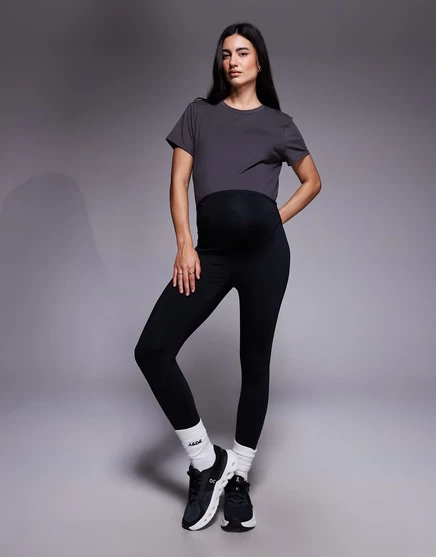 4505 Спортивные леггинсы для беременных Icon active bum sculpt с высокой талией и внутренним карманом черного цвета black