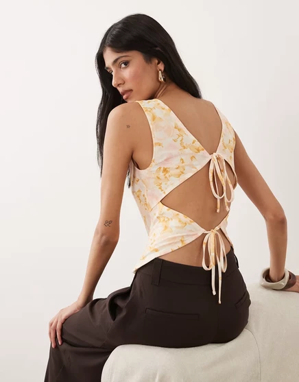 Женская майка Miss Selfridge с завязкой на спине, мультицвет