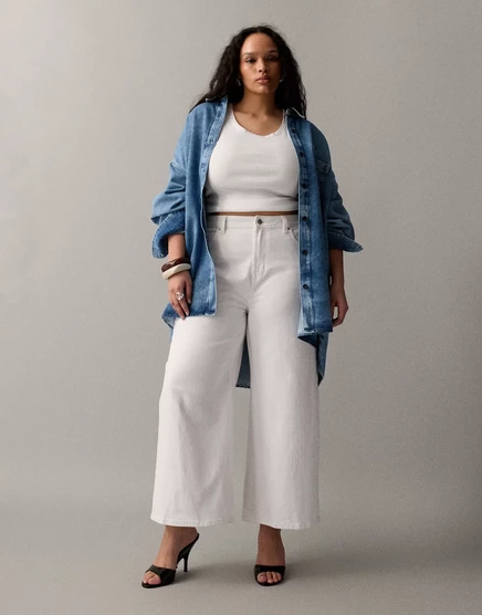 ASOS DESIGN Облегающие прямые джинсы с завышенной талией и широкими штанинами белого цвета white