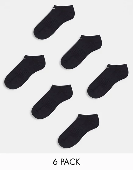 Мужские носки Nike Everyday Cushioned, 6 пар, короткие, с амортизацией, черные