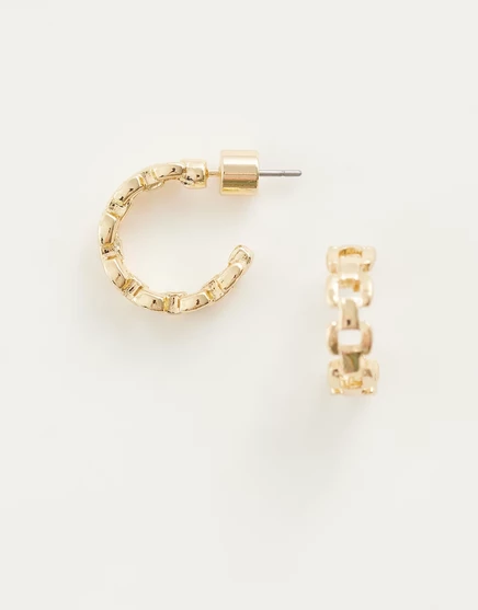 Женские серьги-кольца ASOS Design мини с цепочкой, золотистые