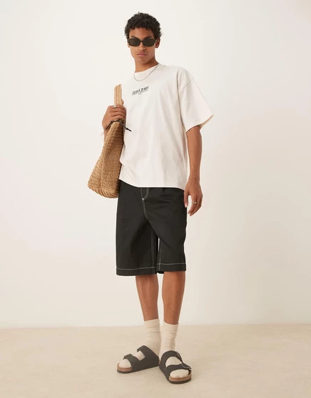 Мужские джинсовые шорты ASOS DESIGN, черные