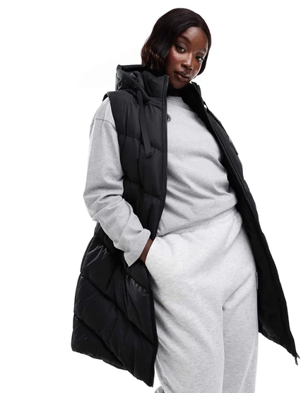 Женский жилет Threadbare Plus с капюшоном, черный