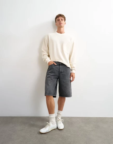Мужские джинсовые шорты Topman, выстиранные черные