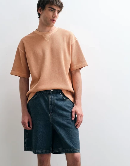 Джинсовые шорты ASOS COLLECTIVE с широкими штанинами цвета индиго wash indigo