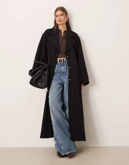 Женский тренч ASOS Design оверсайз, черный