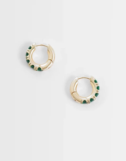 Мужские серьги-кольца ASOS Design с куб. цирконием, золотистые