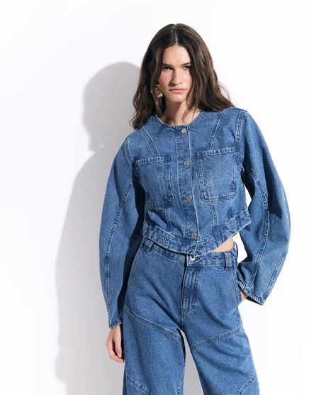 Женская джинсовая куртка ASOS Design со швами, синяя