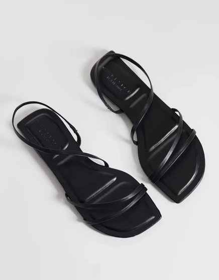 Женские сандалии ASOS Design Fusion с тонкими ремешками, черные кожаные