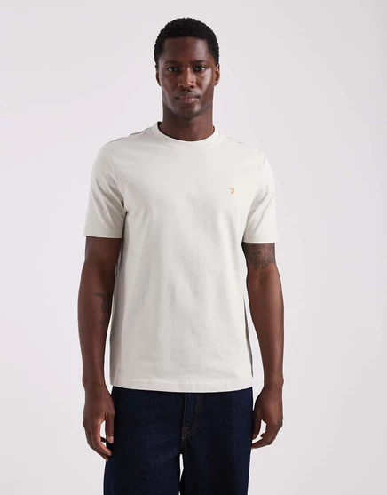 Футболка Farah danny regular fit кремового цвета 031 white smoke