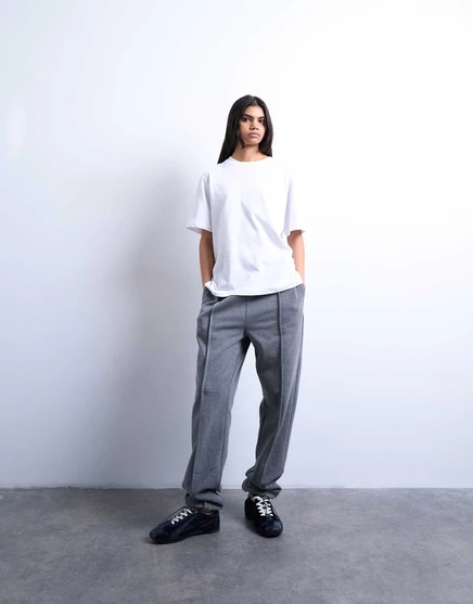 Спортивные брюки с манжетами на пуговицах от Topshop из темно-серого вереска dark gray marl
