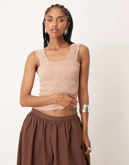 Топ-майка Free People с текстурой любовного письма из березы tawny birch