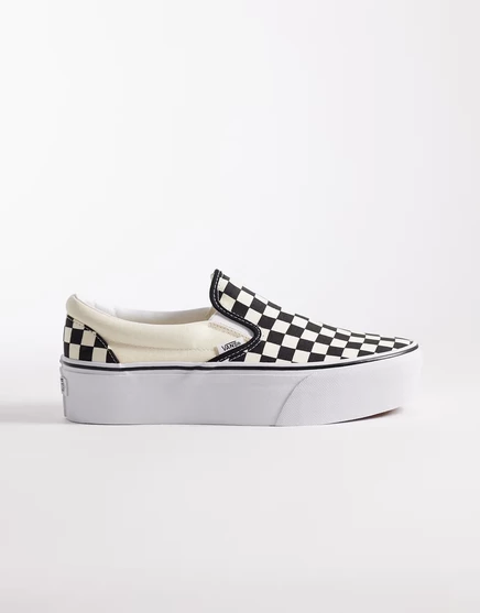 Женские кеды Vans UA Classic Slip-On, шахматная клетка, белые