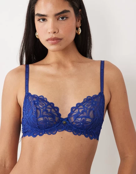 Женский бюстгальтер Boux Avenue Heidi кружевной, темно-синий