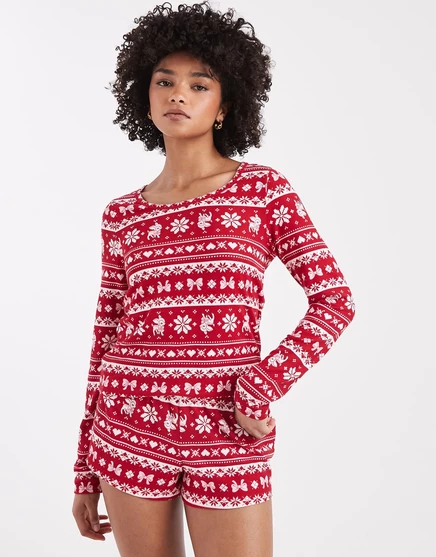 Женский пижамный комплект Hollister с жаккардом, красный