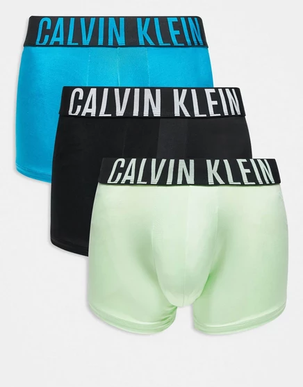 Плавки из микрофибры Calvin Klein Intense Power 3 pack черного/бирюзового/светло-зеленого цвета multi