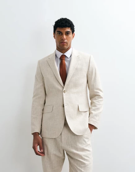 Мужской пиджак Abercrombie & Fitch Crosshatch однобортный, кремовый