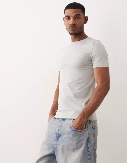 Мужская футболка ASOS Essentials, светло-серая