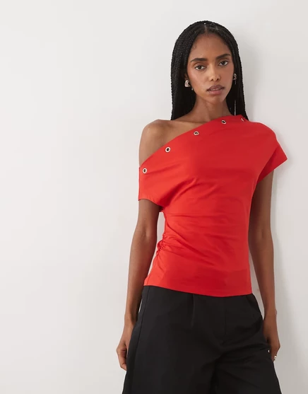 Женский топ ASOS Design с люверсами, красный