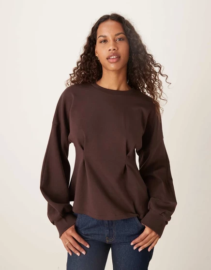  Толстовка ASOS DESIGN из интерлока коричневая chocolate