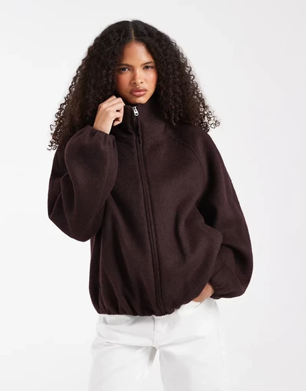 Женская куртка ASOS Design с воротником-стойкой, сливовая