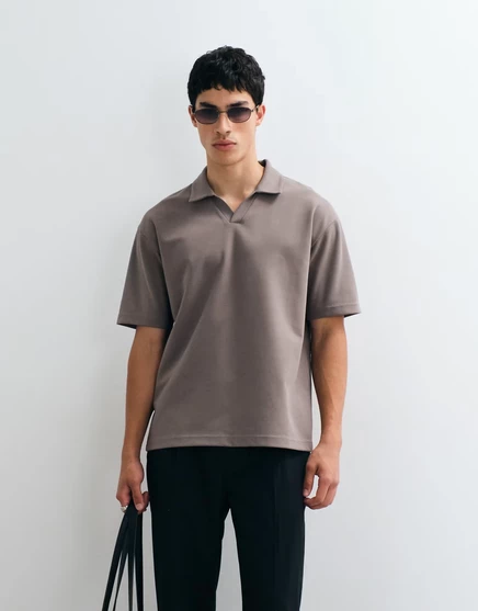 Мужская футболка-поло ASOS Design breatheMAX, серо-бежевый