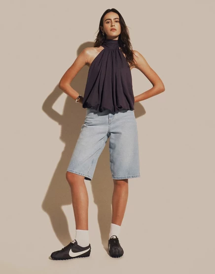 ДИЗАЙНЕРСКИЕ джинсовые мешковатые шорты-бермуды ASOS светло-синего цвета с легкой стиркой