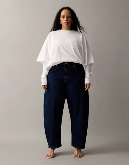 Джинсы ASOS DESIGN Curve с узкими бочкообразными штанинами после интенсивной стирки с полосканием rich rinse wash