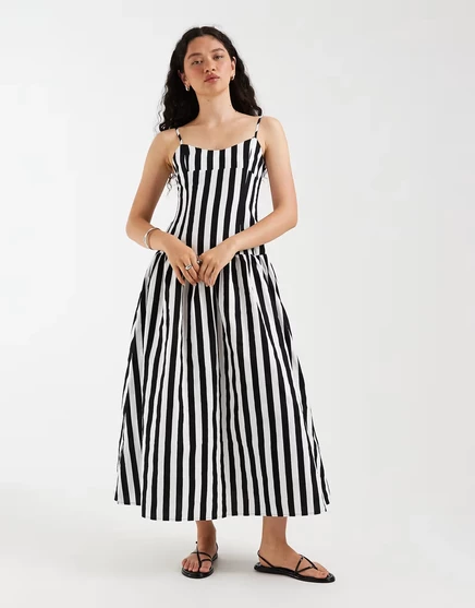 Женское платье asos design с клеш-юбкой, черное