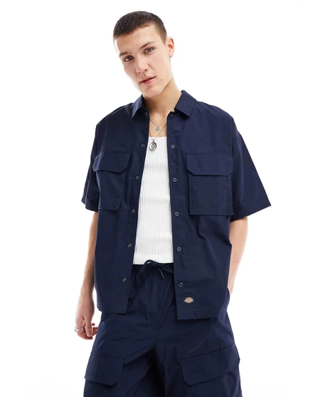Рубашка Dickies fisherville темно-синего цвета dark navy