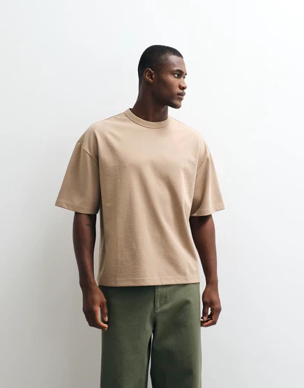 Мужская футболка ASOS Design breatheMAX плотная оверсайз, серо-бежевая