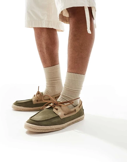 Топсайдеры Schuh Perez замшевые, хаки и серо-коричневые