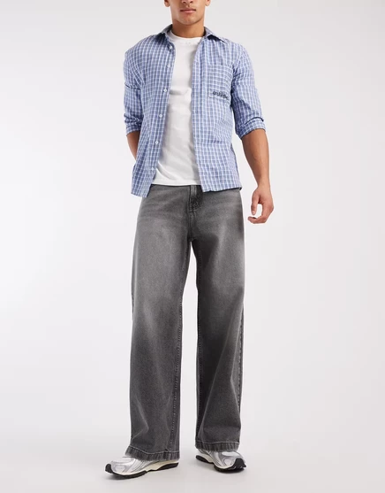 Мужские джинсы Hollister Super Baggy 5-карманные, серые