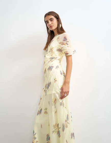 Женское платье Topshop макси, цветочный принт, желтое