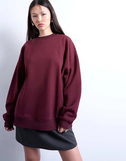 Удлиненная толстовка Topshop бордового цвета burgundy
