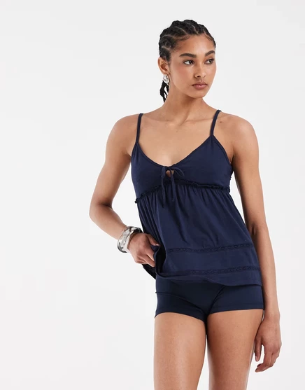 Микро-шорты Hollister basics темно-синего цвета