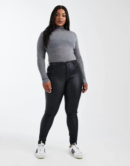 Черные джинсы скинни с покрытием Only Curve  black