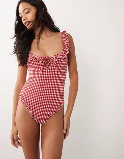 Женский купальник For Love & Lemons Alison, красно-белый