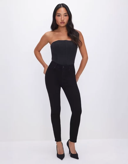Женские джинсы Good American Petite Good Skinny, черные