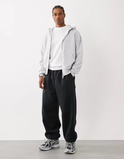 Мужские штаны Cotton On Super Baggy с манжетами, черные