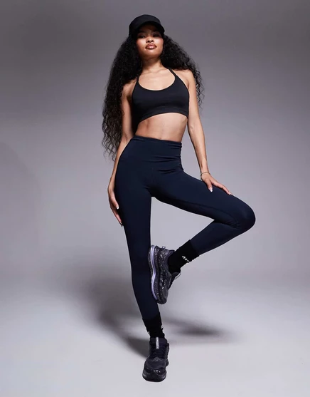 4505 Спортивные леггинсы Petite Icon active booty sculpt с высокой талией и внутренним карманом темно-синего цвета navy