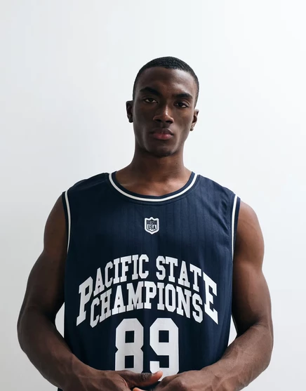 Мужская майка River Island Pacific State Champions, темно-синяя