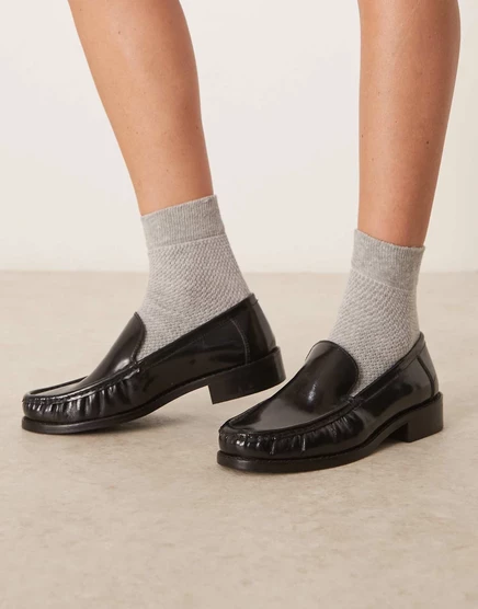 Женские кожаные лоферы ASOS Design Marcel, черные