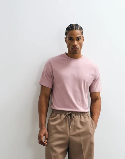 Мужская футболка ASOS Design Essentials стандартного кроя, пыльно-розовая