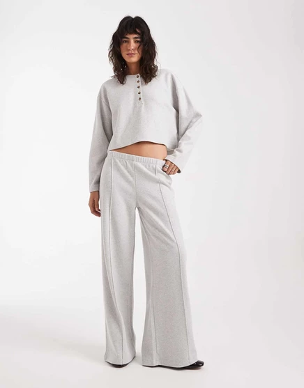 Женские широкие брюки Miss Selfridge, светло-серые