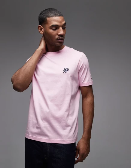 Мужская футболка Tommy Hilfiger Script Monogram, розовая