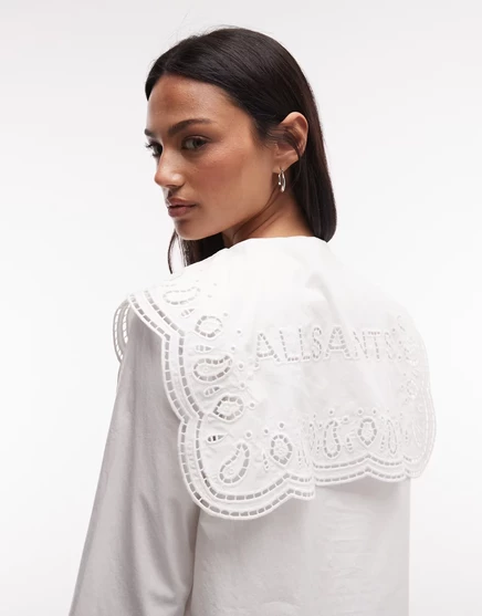 Женская блуза AllSaints Marie с кружевной отделкой, белая