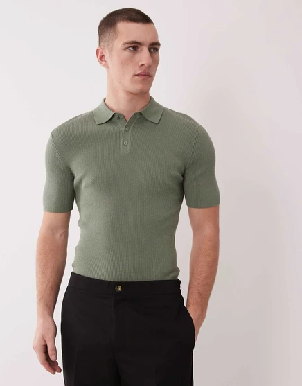 Мужское поло ASOS Design Essential, темно-шалфейное